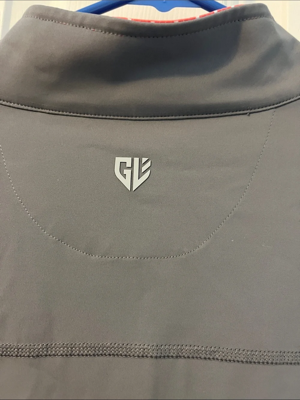 Graham Luxe Men's Gray Quarter-Zip Lightweight Shirt Jacket with Red Lining